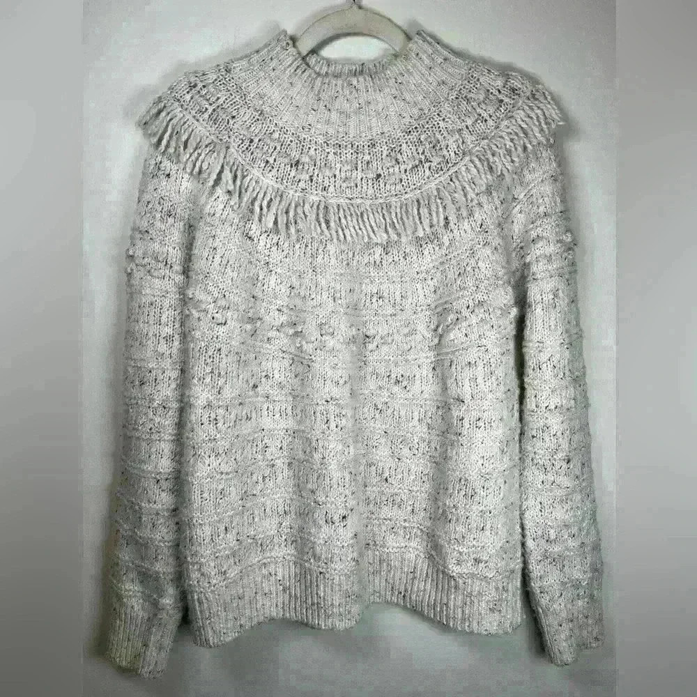 FatFace Nora Craft Jumper Sweater Natural Ivory Wool Blend Women’s Size 8